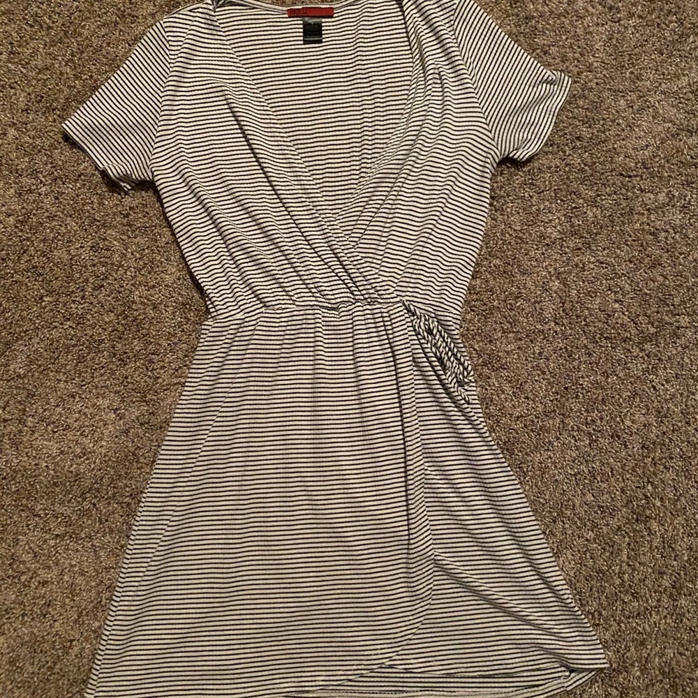 Stripe cross over mini dress